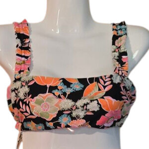 Raisins Garden District Floral Bikini Top Size Large
